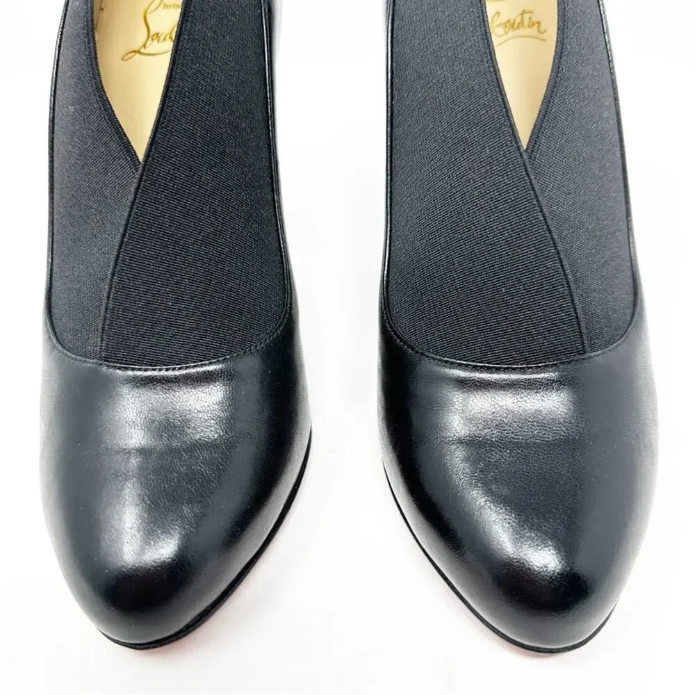 Christian Louboutin Toot Couverte Black Leather Ankle Boots Womens Size EU 36.5